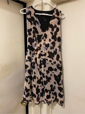 Rachel Roy Women’s Animal Print V-Neck Sleeveless Wrap Dress Size 2